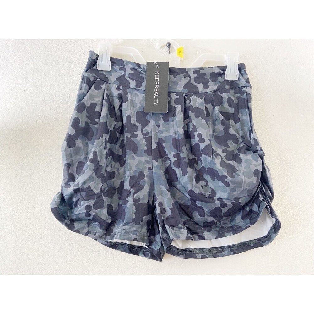 NWT Keep Beauty Women's Summer Harem Yoga Shorts Ultra Comfy Pajamas, Gray, S